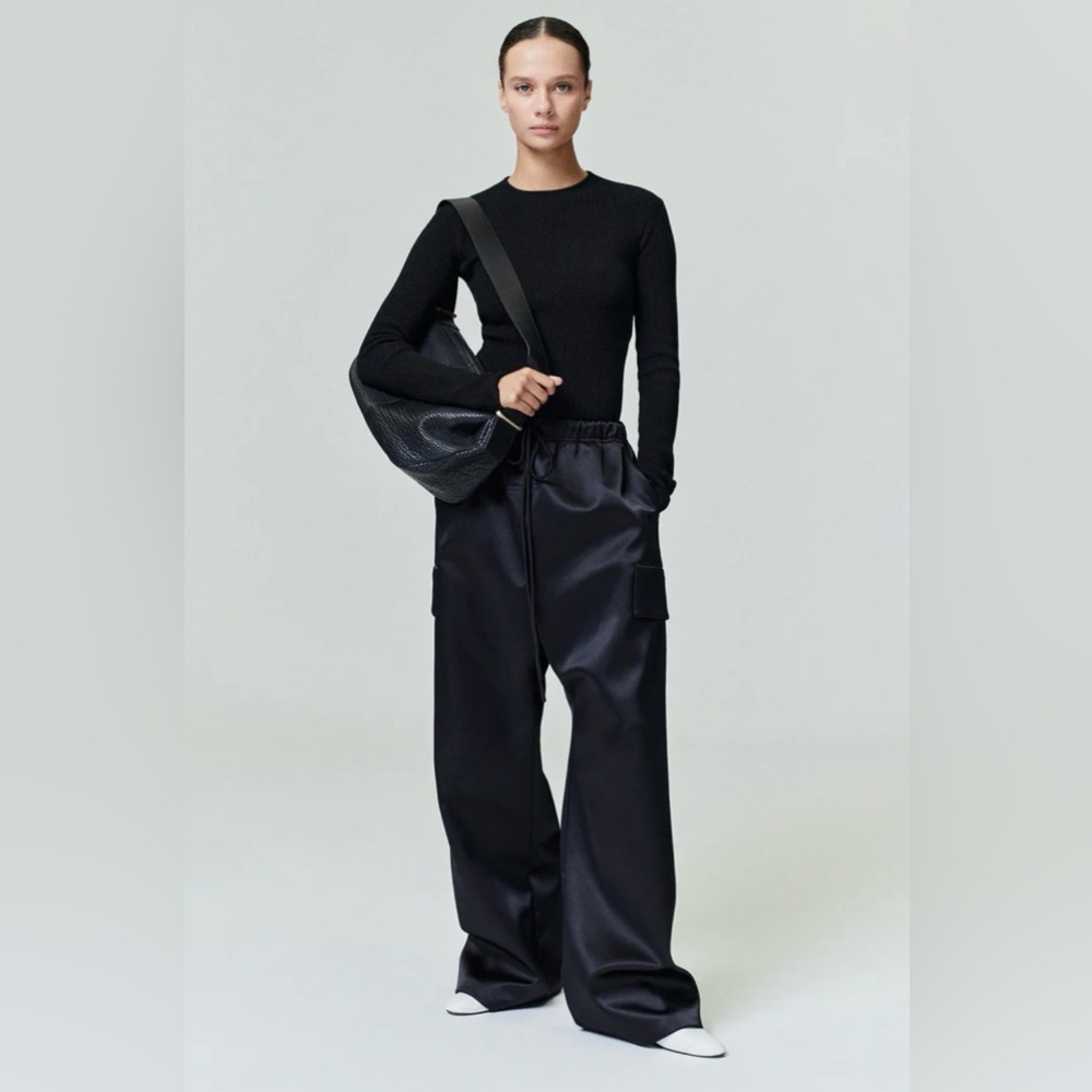 Fear of god women’s waffle knit crew top long sleeve shirt black large